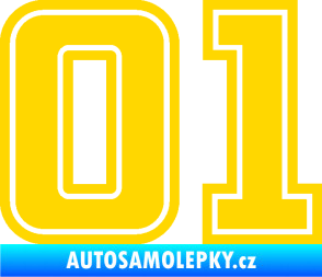 Samolepka Startovní číslo 01 typ 5 jasně žlutá