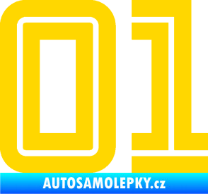 Samolepka Startovní číslo 01 typ 7 jasně žlutá