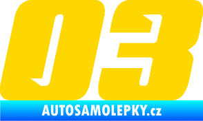 Samolepka Startovní číslo 03 typ 6 jasně žlutá