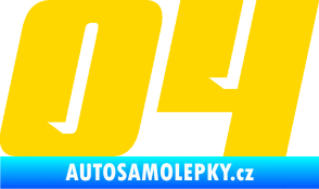 Samolepka Startovní číslo 04 typ 6 jasně žlutá