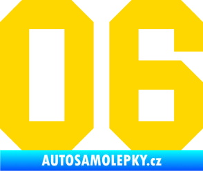 Samolepka Startovní číslo 06 jasně žlutá