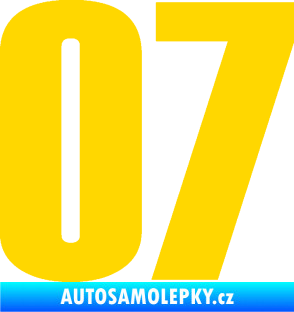 Samolepka Startovní číslo 07 typ 2   jasně žlutá