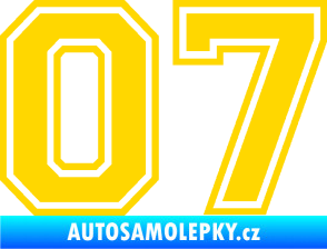 Samolepka Startovní číslo 07 typ 4 jasně žlutá