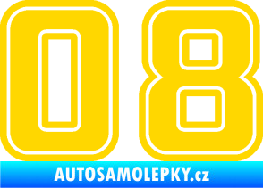 Samolepka Startovní číslo 08 typ 5 jasně žlutá