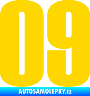 Samolepka Startovní číslo 09 typ 2    jasně žlutá