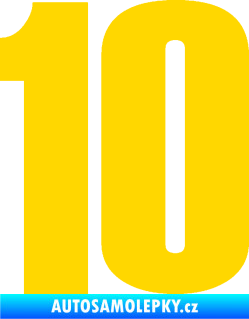 Samolepka Startovní číslo 10 typ 2    jasně žlutá