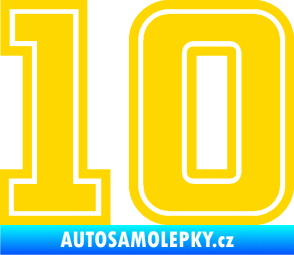 Samolepka Startovní číslo 10 typ 5 jasně žlutá