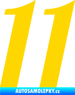 Samolepka Startovní číslo 11 typ 3   jasně žlutá