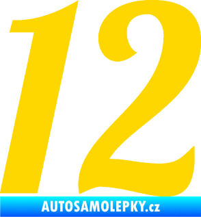 Samolepka Startovní číslo 12 typ 3    jasně žlutá