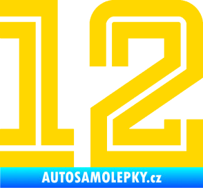 Samolepka Startovní číslo 12 typ 7 jasně žlutá