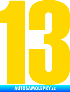 Samolepka Startovní číslo 13 typ 2    jasně žlutá