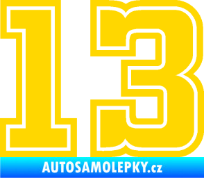 Samolepka Startovní číslo 13 typ 5 jasně žlutá