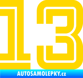 Samolepka Startovní číslo 13 typ 7 jasně žlutá