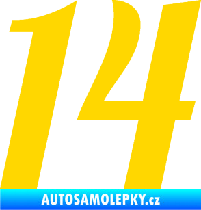 Samolepka Startovní číslo 14 typ 3      jasně žlutá