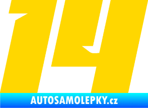 Samolepka Startovní číslo 14 typ 6 jasně žlutá