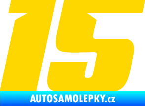 Samolepka Startovní číslo 15 typ 6 jasně žlutá