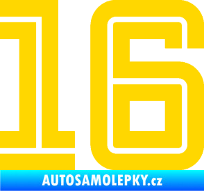 Samolepka Startovní číslo 16 typ 7 jasně žlutá