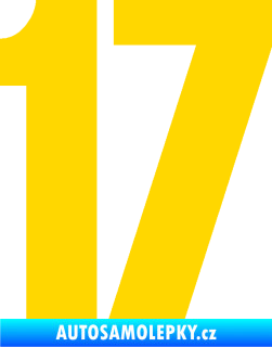 Samolepka Startovní číslo 17 typ 2    jasně žlutá