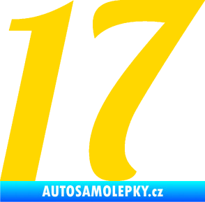 Samolepka Startovní číslo 17 typ 3        jasně žlutá
