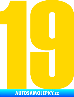 Samolepka Startovní číslo 19 typ 2      jasně žlutá