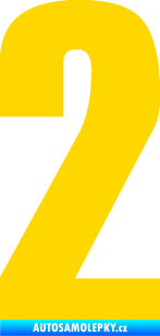 Samolepka Startovní číslo 2 typ 2   jasně žlutá