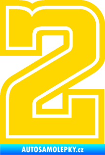 Samolepka Startovní číslo 2 typ 5 jasně žlutá