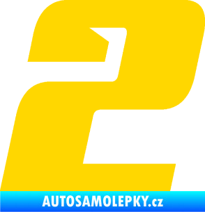 Samolepka Startovní číslo 2 typ 6 jasně žlutá