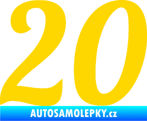 Samolepka Startovní číslo 20 typ 3           jasně žlutá