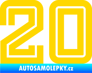 Samolepka Startovní číslo 20 typ 7 jasně žlutá