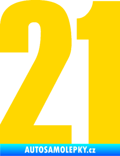 Samolepka Startovní číslo 21 typ 2        jasně žlutá