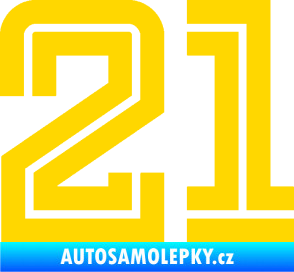 Samolepka Startovní číslo 21 typ 7 jasně žlutá
