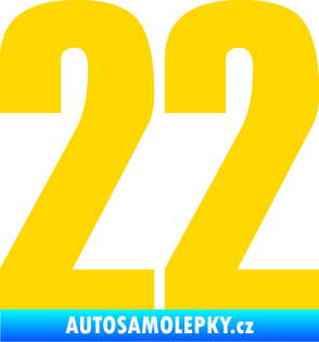 Samolepka Startovní číslo 22 typ 2         jasně žlutá