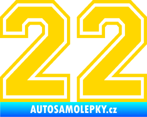 Samolepka Startovní číslo 22 typ 4 jasně žlutá