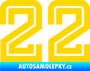 Samolepka Startovní číslo 22 typ 7 jasně žlutá