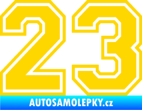 Samolepka Startovní číslo 23 typ 4 jasně žlutá