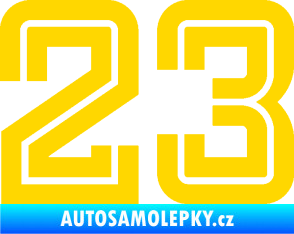 Samolepka Startovní číslo 23 typ 7 jasně žlutá