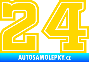 Samolepka Startovní číslo 24 typ 5 jasně žlutá
