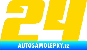 Samolepka Startovní číslo 24 typ 6 jasně žlutá