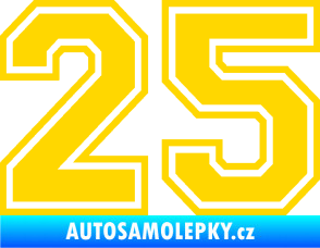 Samolepka Startovní číslo 25 typ 4 jasně žlutá