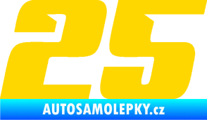 Samolepka Startovní číslo 25 typ 6 jasně žlutá
