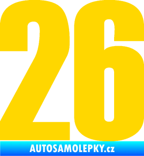 Samolepka Startovní číslo 26 typ 2    jasně žlutá