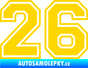 Samolepka Startovní číslo 26 typ 4 jasně žlutá