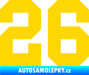 Samolepka Startovní číslo 26 jasně žlutá