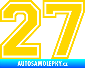 Samolepka Startovní číslo 27 typ 4 jasně žlutá