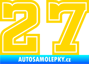 Samolepka Startovní číslo 27 typ 5 jasně žlutá