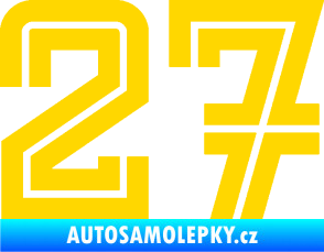 Samolepka Startovní číslo 27 typ 7 jasně žlutá