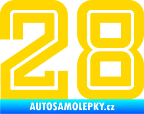 Samolepka Startovní číslo 28 typ 7 jasně žlutá
