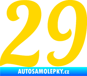 Samolepka Startovní číslo 29 typ 3 jasně žlutá