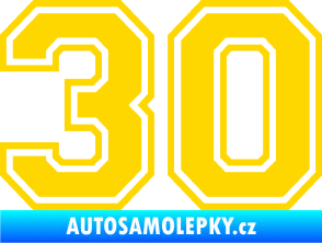 Samolepka Startovní číslo 30 typ 4 jasně žlutá
