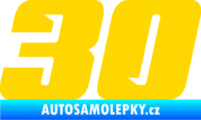 Samolepka Startovní číslo 30 typ 6 jasně žlutá